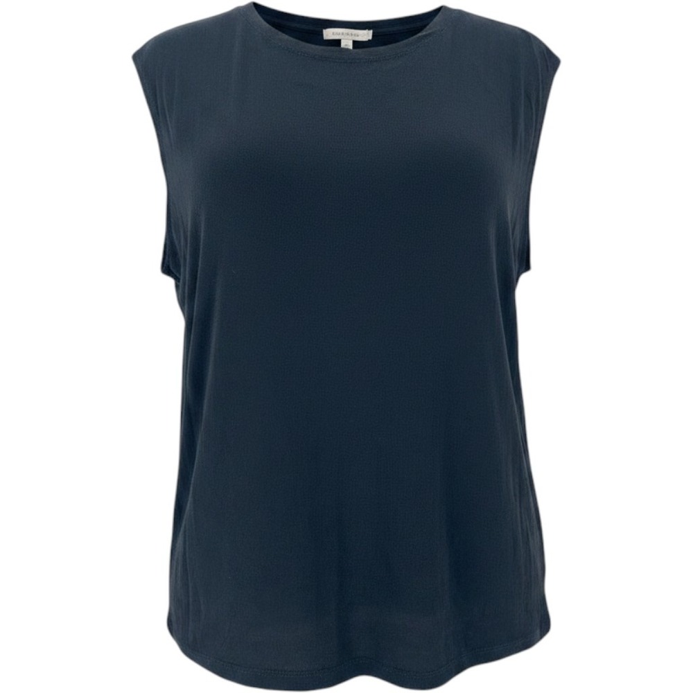 Heydari Sleeveless Top Womens XL Black Solid Acetate Blend Minimalist USA Made
